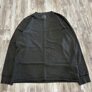 Goodfellow & Co. Men's faded washed charcoal vintage long sleeve pocket shirt